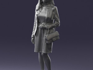 woman with bag 0125 3d print ready Modello di stampa 3D