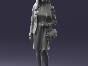 woman with bag 0125 3d print ready Modello di stampa 3D