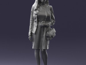 woman with bag 0125 3d print ready Modello di stampa 3D