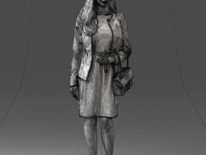 woman with bag 0125 3d print ready Modello di stampa 3D