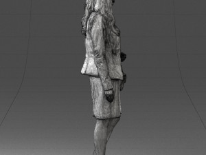 woman with bag 0125 3d print ready Modello di stampa 3D