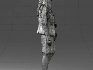 000459 Elegant Business Woman Standing with Handbag 3dp 3D Print Model