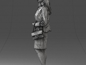 woman with bag 0125 3d print ready Modello di stampa 3D