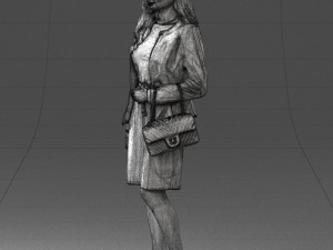 woman with bag 0125 3d print ready Modello di stampa 3D