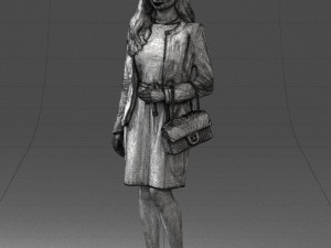 woman with bag 0125 3d print ready Modello di stampa 3D