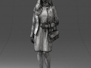woman with bag 0125 3d print ready Modello di stampa 3D