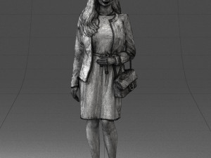woman with bag 0125 3d print ready Modello di stampa 3D