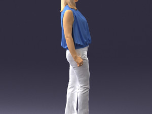woman in blue dress 0131 3D Модель