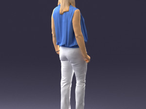 woman in blue dress 0131 3D Модель