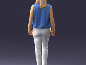 woman in blue dress 0131 3D Модель