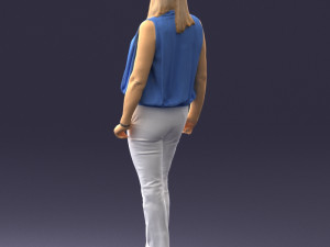 woman in blue dress 0131 3D Модель