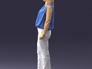 woman in blue dress 0131 3D Модель