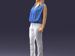 woman in blue dress 0131 3D Модель