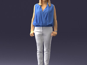 woman in blue dress 0131 3D Модель