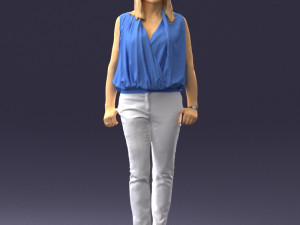 woman in blue dress 0131 3D Модель