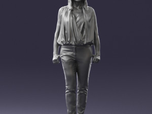 woman in blue dress 0131 3D Модель