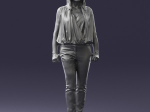 woman in blue dress 0131 3D Модель