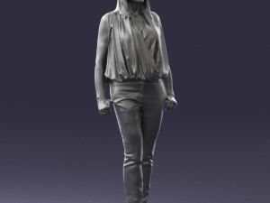 woman in blue dress 0131 3D Модель