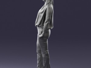 woman in blue dress 0131 3D Модель