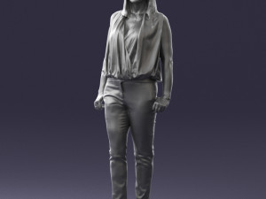 woman in blue dress 0131 3D Модель