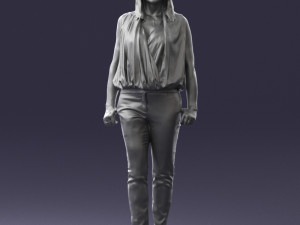 woman in blue dress 0131 3D Модель