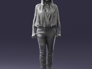 woman in blue dress 0131 3D Модель