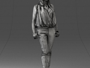 woman in blue dress 0131 3D Модель