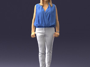 woman in blue dress 0131 3d print ready Modelo de Impressão 3D