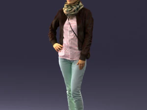 000467 Casual Woman with Glasses 3D Model