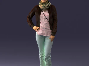 000467 Casual Woman with Glasses 3D Model