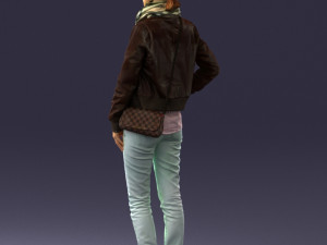 girl in eather jacket 0133 3d print ready 3Dプリントモデル