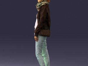 girl in eather jacket 0133 3d print ready 3Dプリントモデル