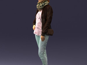 girl in eather jacket 0133 3d print ready 3Dプリントモデル