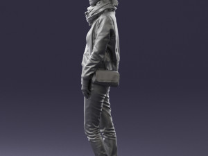 girl in eather jacket 0133 3d print ready 3Dプリントモデル