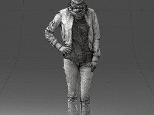 girl in eather jacket 0133 3d print ready 3Dプリントモデル