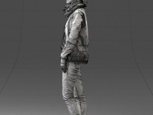girl in eather jacket 0133 3d print ready 3Dプリントモデル