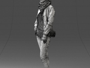 girl in eather jacket 0133 3d print ready 3Dプリントモデル
