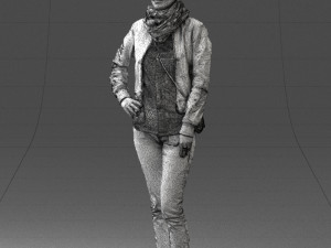 girl in eather jacket 0133 3d print ready 3Dプリントモデル