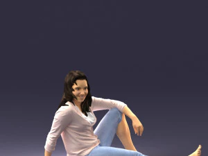 000468 Seated Casual Woman 3D Model