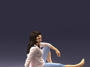 000468 Seated Casual Woman 3D Model