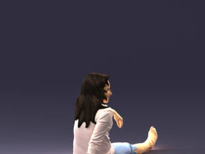 000468 Seated Casual Woman 3D Model