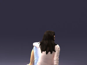 000468 Seated Casual Woman 3D Model