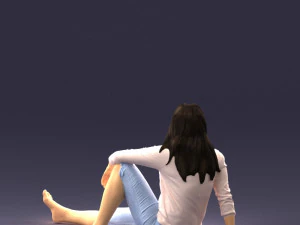 000468 Seated Casual Woman 3D Model