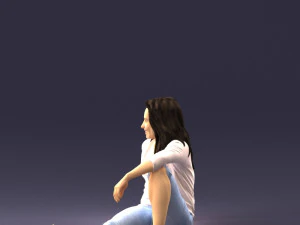 000468 Seated Casual Woman 3D Model