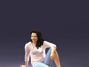 000468 Seated Casual Woman 3D Model