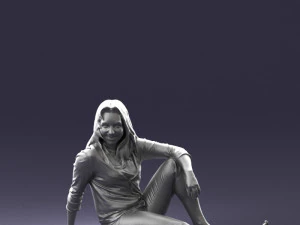 000468 Seated Casual Woman 3D Model