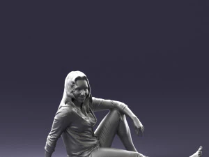 000468 Seated Casual Woman 3D Model
