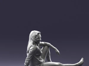000468 Seated Casual Woman 3D Model