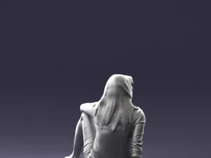 000468 Seated Casual Woman 3D Model