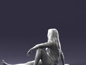 000468 Seated Casual Woman 3D Model